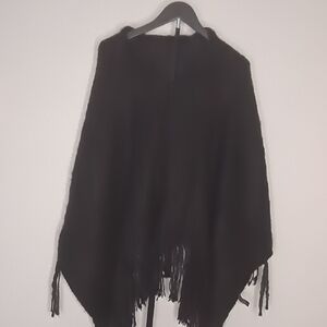 Chic Black Fringe Shawl